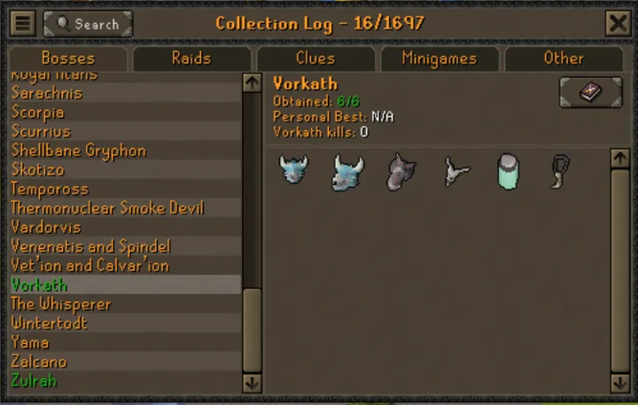 Collection log
